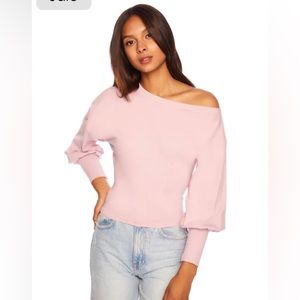 NWT Susana Monaco one side off shoulder top in waterlily. Size medium